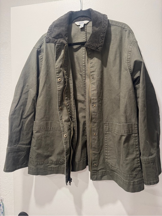 Old Navy Other - Old Navy Olive Green Utility Jacket - Corduroy Collar - Large